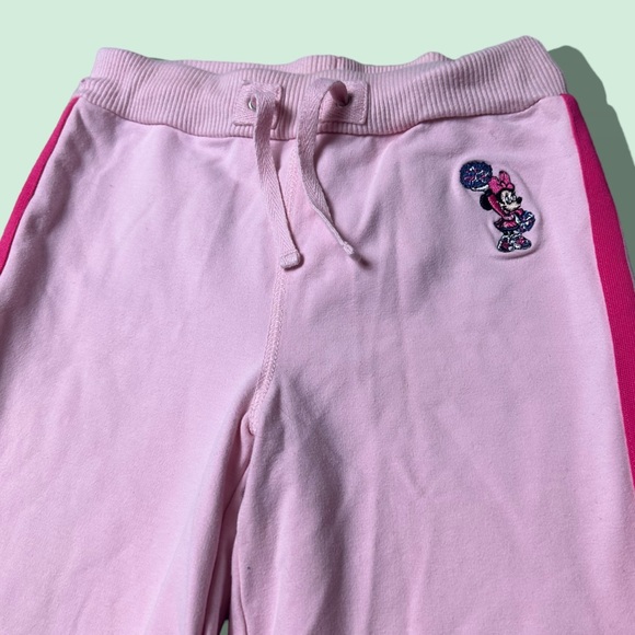 Vintage Kids Walt Disney World Minnie Mouse Cheerleader Pink Sweatpants Sz Med - Picture 4 of 9